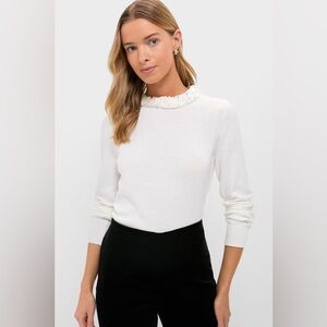 TUCKERNUCK Ivory Sequin Trim Lina Sweater